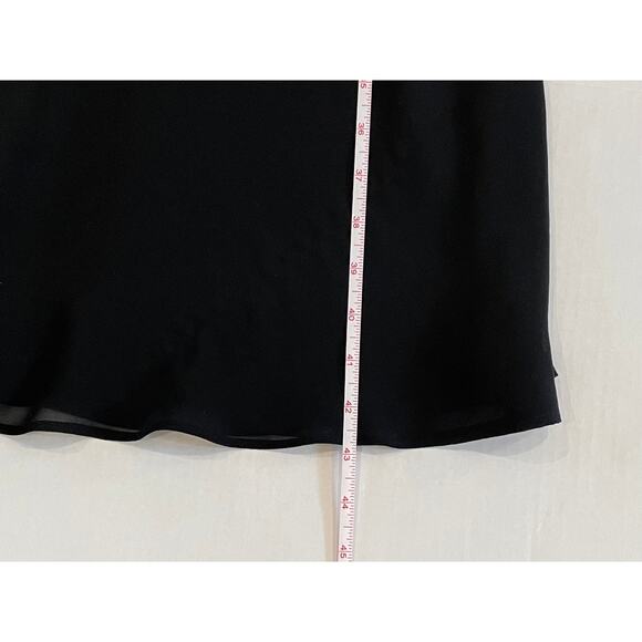 Express Black Silk Chiffon Sleeveless Cocktail Midi Dress, A-Line Size 9-10 - Picture 10 of 11